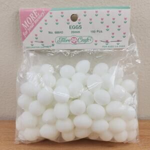 Vintage Fibre Craft Miniature Eggs 20mm 100 pcs- Plastic- Easter Crafts